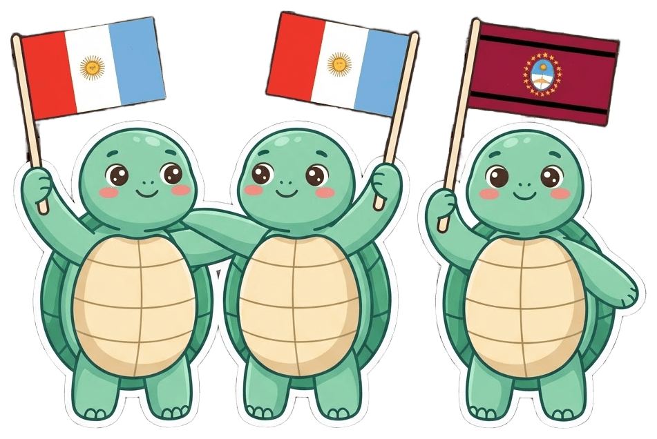 Tortugas Cobby con las banderas de Córdoba y Salta